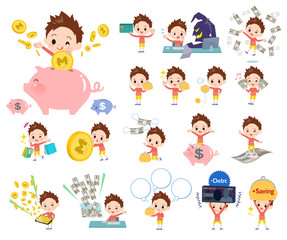 Red clothing boy_money