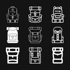 Backpack icon logo, illustration, vector sign symbol for design