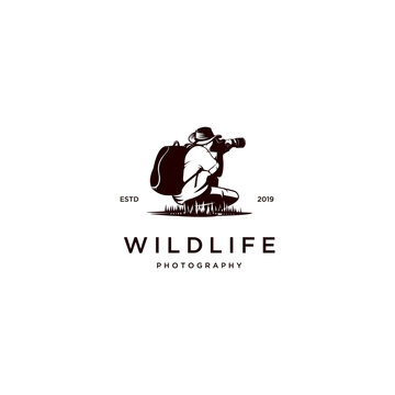 wild life photographer silhouette logo