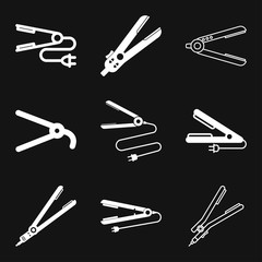 Hair straighten icon. Female accessories icons for mobile concept and logo