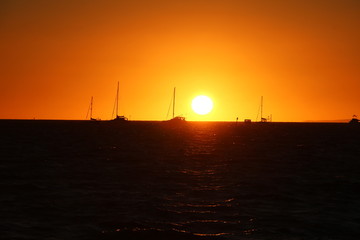 Sunset at the Indian Ocean in Denham, Western Australia