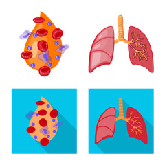 Isolated object of biology and scientific sign. Set of biology and laboratory stock symbol for web.