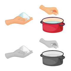Isolated object of cooking and sea icon. Collection of cooking and baking   stock vector illustration.