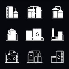 Oil storage tank icon logo, illustration, vector sign symbol for design