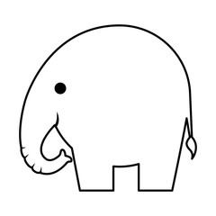 cute little elephant silhouette icon