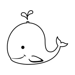 cute little whale character icon