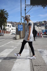 woman walking in the street