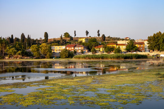 very famous touristic village Golyazi (apolyont) in Bursa, Turkey. Golyazi is famous with fisher women.