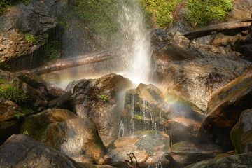 Rainbow in fountain