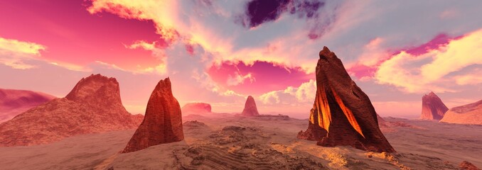 Beautiful alien landscape, surface of another world © ustas