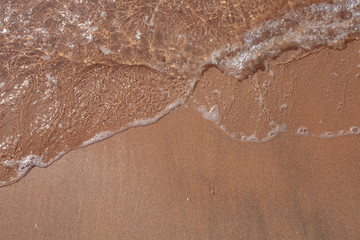 Picture of sand beach with small wave  as background