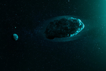 Meteorit rast auf Erde und Mond zu