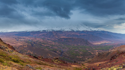 Mount Ostry Tolbachik, the highest point of volcanic complex on the Kamchatka, Russia.