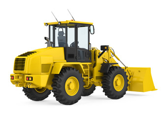 Wheel Loader Bulldozer Isolated