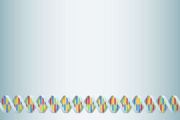 DNA double helix background with nucleobases adenine, cytosine, guanine and thymine in four different colors. Vector illustration.