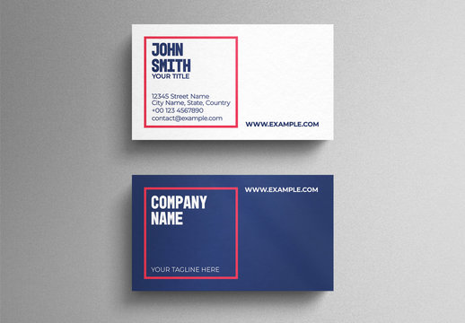 Modern Corporate Business Card Layout with Red Square Accent