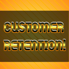 Word writing text Customer Retention. Business photo showcasing Keeping loyal customers Retain analysisy as possible Infinite Diagonal Pattern Yellow Stripes Slanting Lines Matching Background