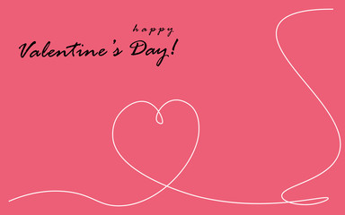 Happy valentines day card with heart. Vector illustration