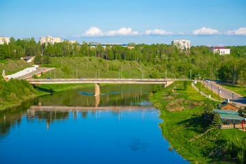 view of the Volga River in the city of Rzhev, in Russia