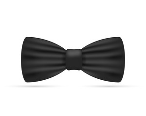 Bowtie. Black bow tie realistic vector stock illustration isolated on white background.