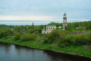 Fototapeta na wymiar image of the old Russian city of Staritsa on the banks of the Volga