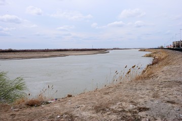 Syr Darya river in Kyzylorda, Kazakhstan