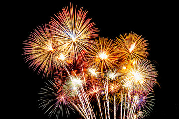 Firework display background for celebration anniversary