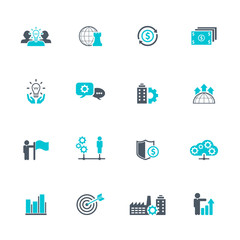 Vector business and management icons	