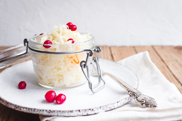 Homemade sauerkraut fermented cabbage