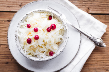 Homemade sauerkraut fermented cabbage
