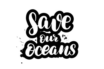 lettering save our oceans