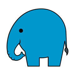 cute little elephant silhouette icon