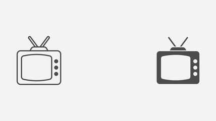 Retro television vector icon sign symbol