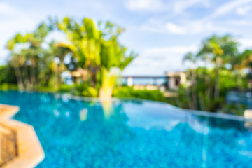 Fototapeta na wymiar Abstract blur and defocus beautiful outdoor swimming pool in hotel resort