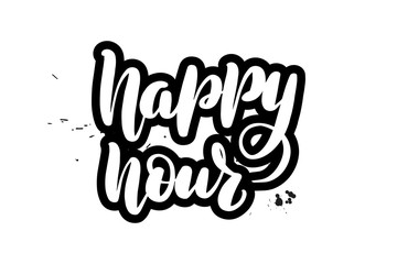 lettering happy hour