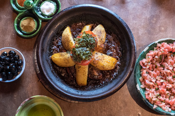 traditional morrocan food served in a tagine