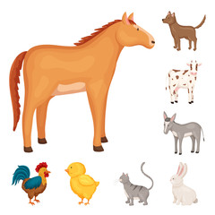 Vector design of farm and food logo. Set of farm and countryside stock vector illustration.