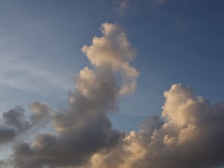 Cumulonimbus Clouds in a Blue Sky