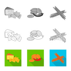 Isolated object of taste and seasonin symbol. Set of taste and organic   vector icon for stock.