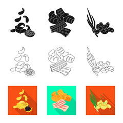 Obraz premium Vector illustration of taste and seasonin icon. Collection of taste and organic stock symbol for web.