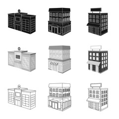 Vector illustration of construction and building icon. Collection of construction and estate vector icon for stock.