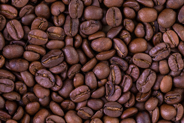 Fresh Roasted Coffee Beans from Top View