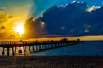 Pier at Lauderdale By The Sea at Sunrise