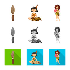 Isolated object of evolution  and prehistory sign. Collection of evolution  and development  vector icon for stock.