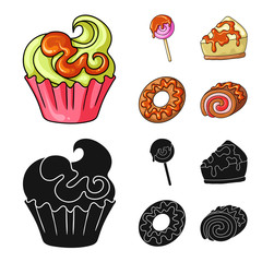 Vector illustration of confectionery and culinary logo. Collection of confectionery and product vector icon for stock.