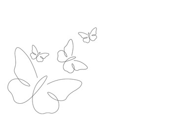 Naklejka premium Summer background with butterfly vector illustration