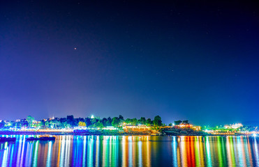 Beach in Ksamil at night. Albania