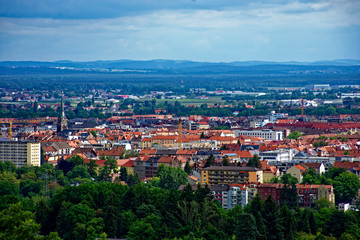 Fototapeta na wymiar beautiful views of Nuremberg and its surroundings from the old tower