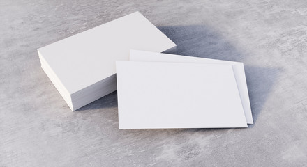 Leere Visitenkarten mit Stapel - Hellgrauer Stein 