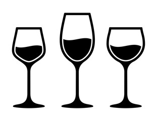 Wine glass set. Vector illustration